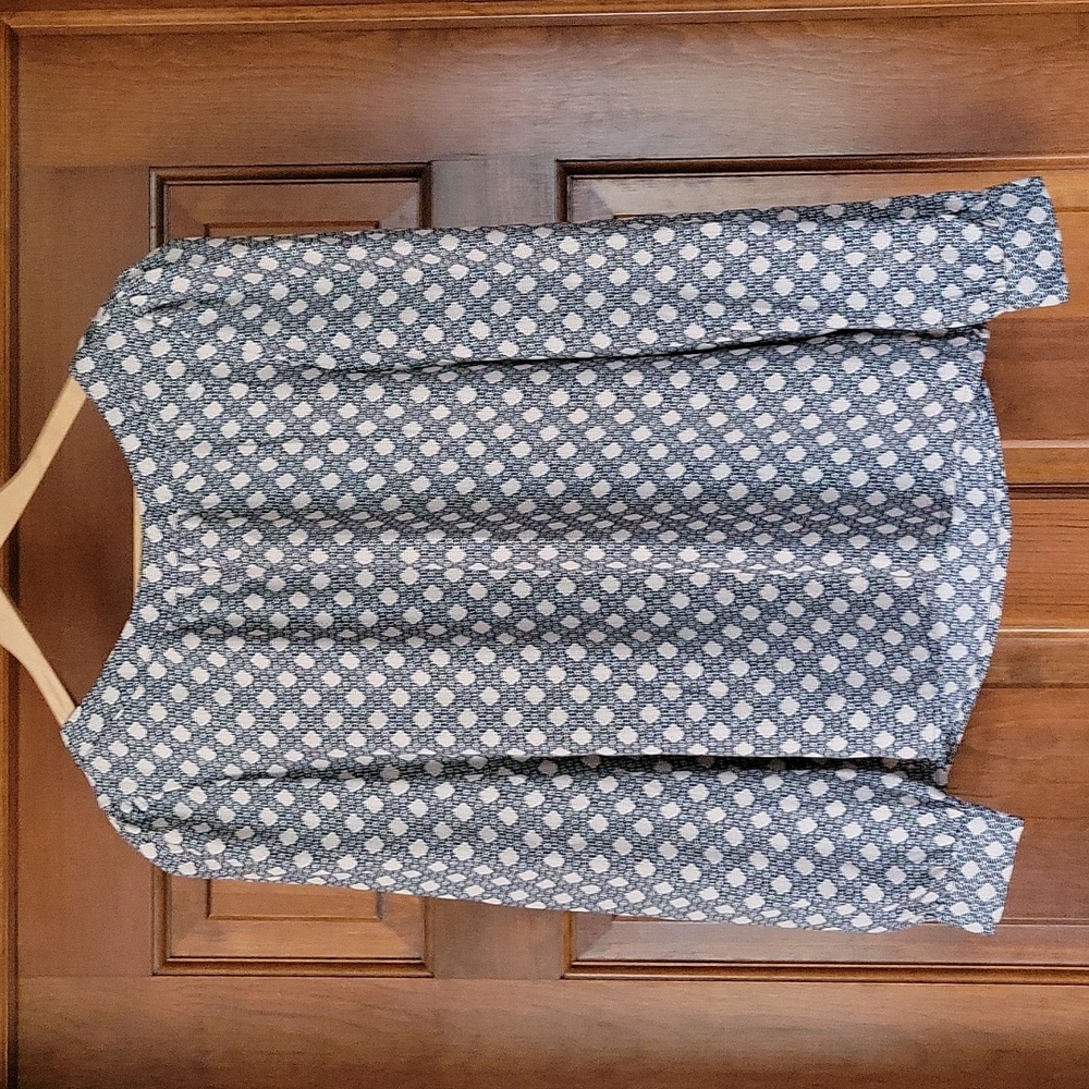 LOFT Tie Back Blouse in Neutral Pattern